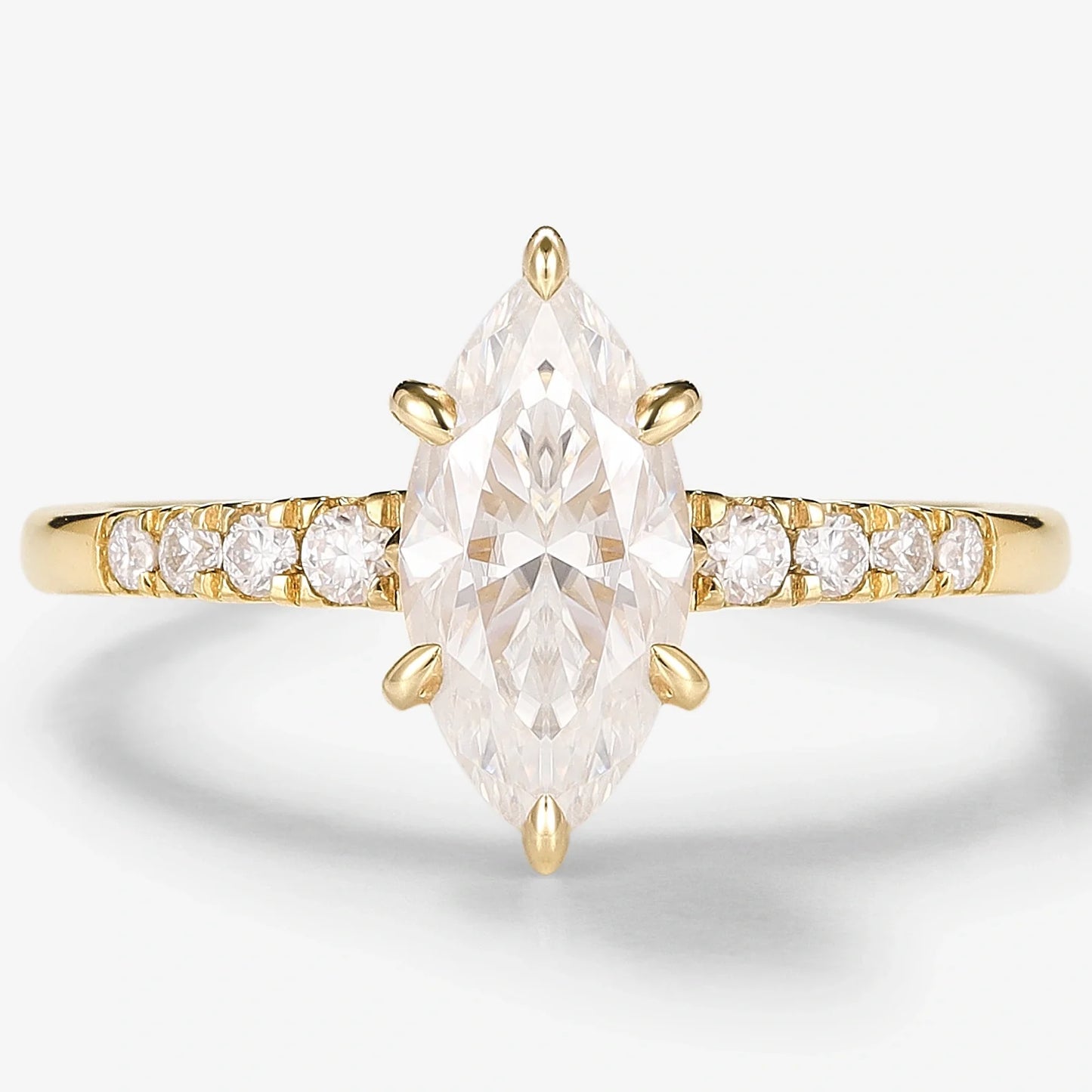 Minimalist Marquise Cut Moissanite Engagement Ring