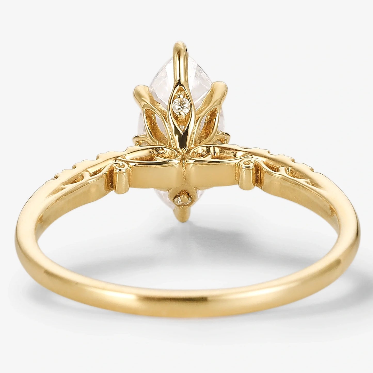 Minimalist Marquise Cut Moissanite Engagement Ring