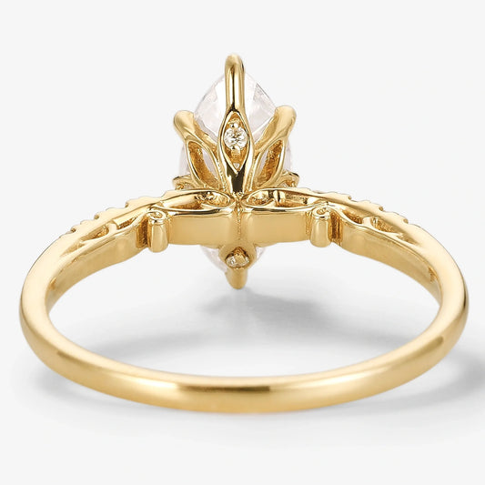 Minimalist Marquise Cut Moissanite Engagement Ring
