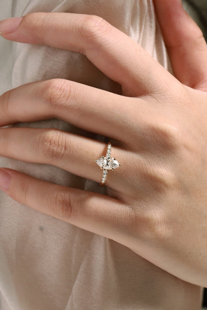 Minimalist Marquise Cut Moissanite Engagement Ring