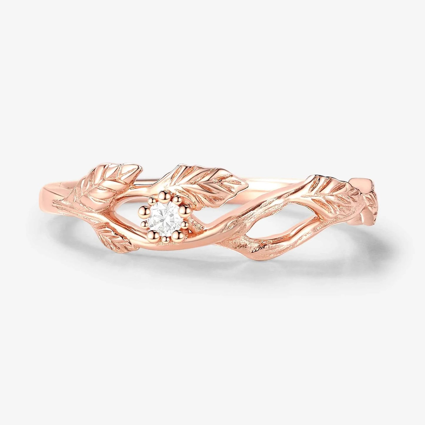 Leaf Wrap Straight Wedding Band