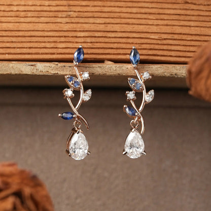 Aphrodite Mythical Sapphire and Moissanite Earrings