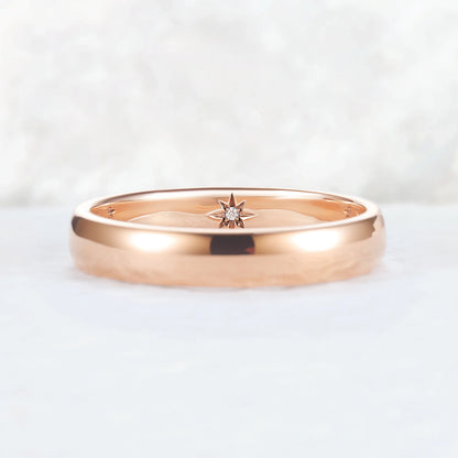 Inner Birthstone Rose Gold Promise Ring – Personalized with Your Stone