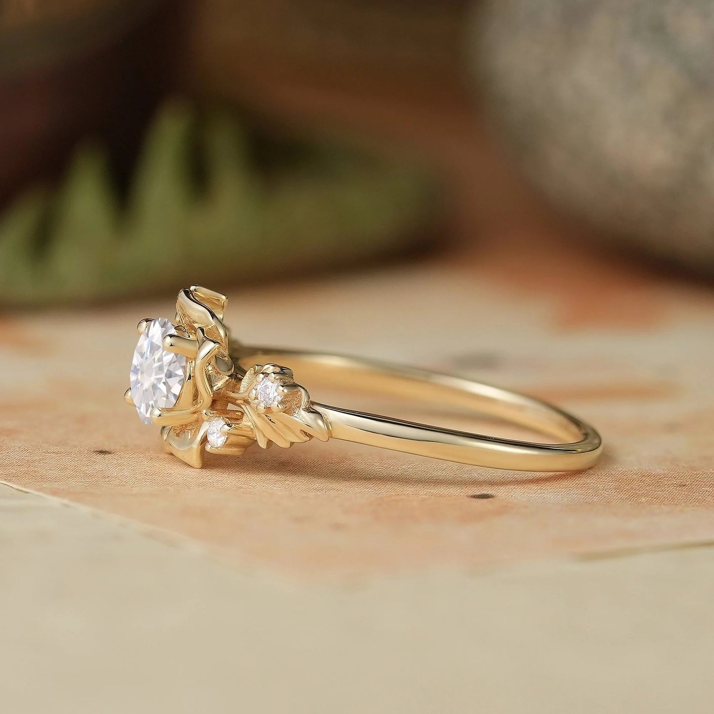 Blooming Rose Moissanite Engagement Ring-Tindra