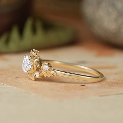 Blooming Rose Moissanite Engagement Ring-Tindra