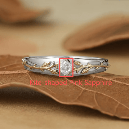 Custom Kite-shaped Pink Sapphire Bridal Set For Shijiru