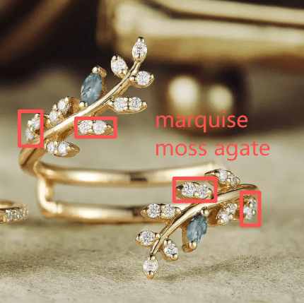 Custom Moss Agate Engancer Wedding Ring For Kylie Yu