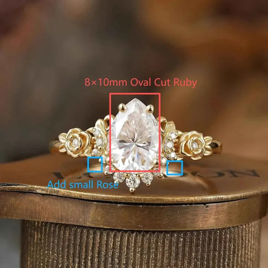 Custom Oval Cut Ruby Engagement Ring For Lisa Mizu