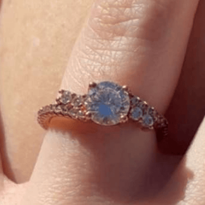 Custom Round Moissanite Engagement Ring For Hayley Heffernan