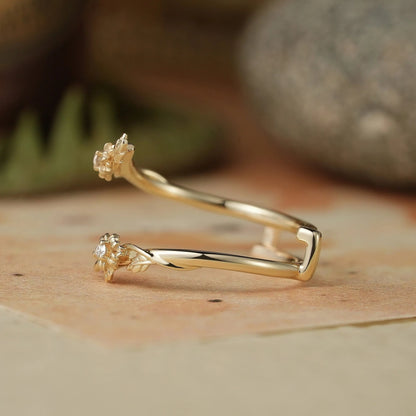 Daisy Inspired Moissanite Enhancer Wedding Band-Zephyrine