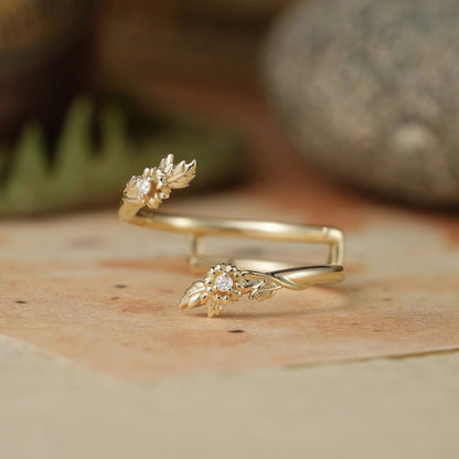 Daisy Inspired Moissanite Enhancer Wedding Band-Zephyrine