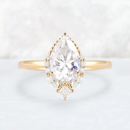 Charlotte Pear Cut Moissanite Gemstone Ring