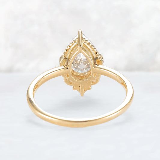 Charlotte Pear Cut Moissanite Gemstone Ring