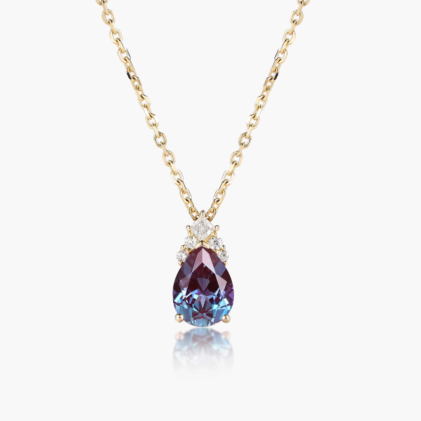 Custom Pear Cut Alexrandrite Necklace - Auriel