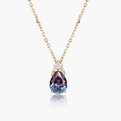 Custom Pear Cut Alexrandrite Necklace - Auriel