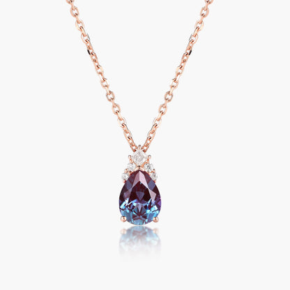 Custom Pear Cut Alexrandrite Necklace - Auriel