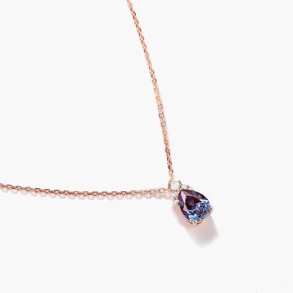 Custom Pear Cut Alexrandrite Necklace - Auriel