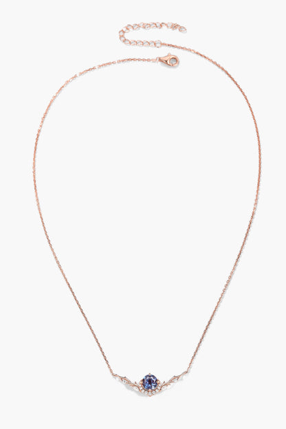 Custom Oval Cut Alexandrite Forest Moon Necklace - Eirwen