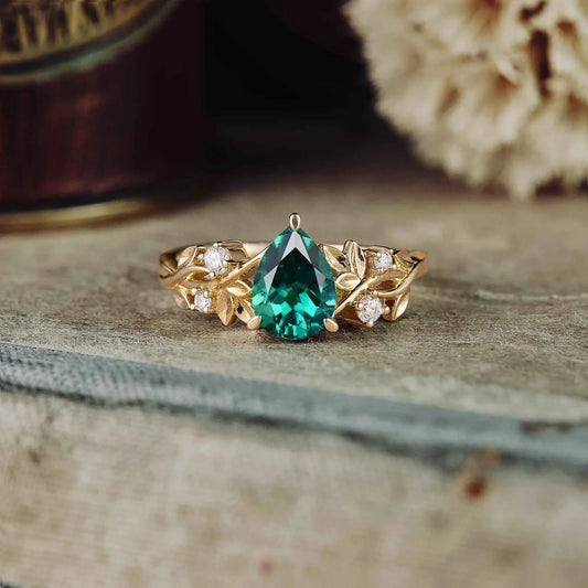 Jade Plant Inspired Engagement Ring (925 Silver) - GemsMagic