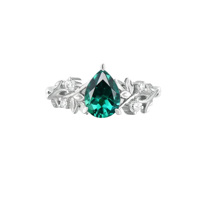 Jade Plant Inspired Engagement Ring (925 Silver) - GemsMagic