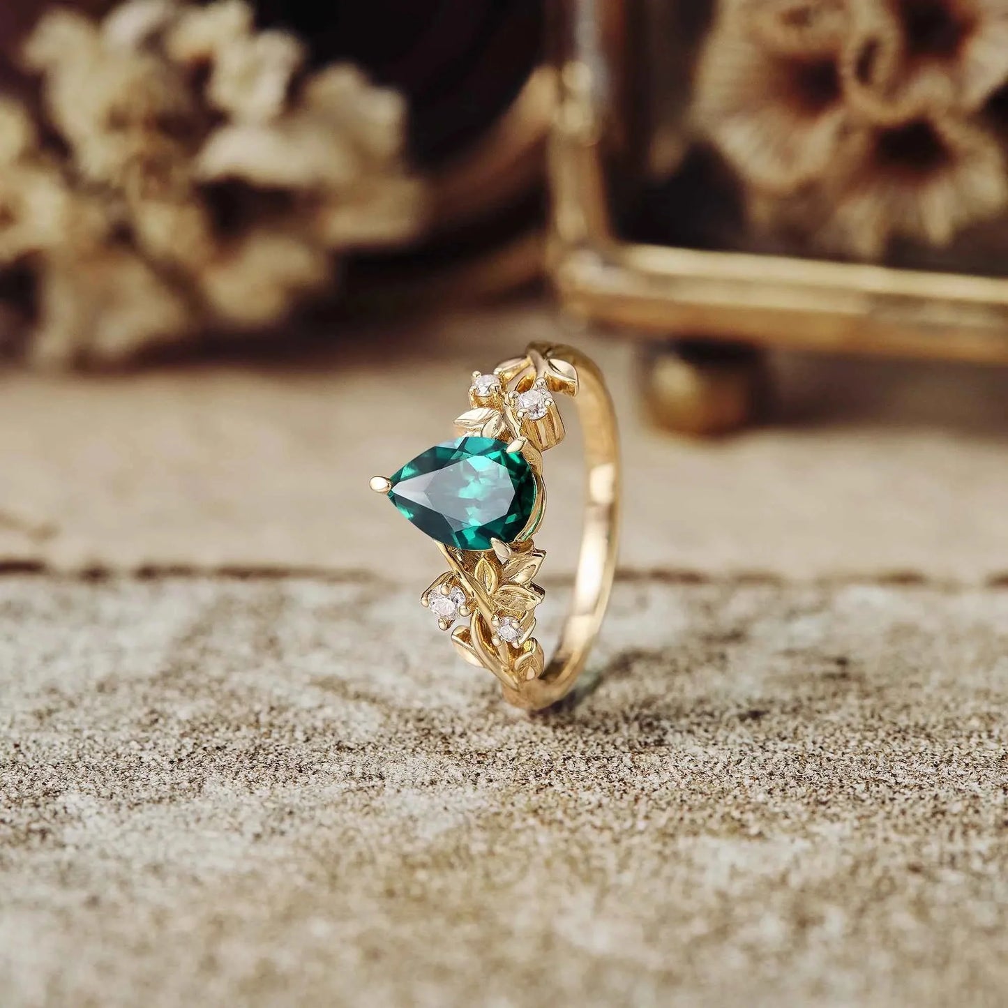 Jade Plant Inspired Engagement Ring (925 Silver) - GemsMagic