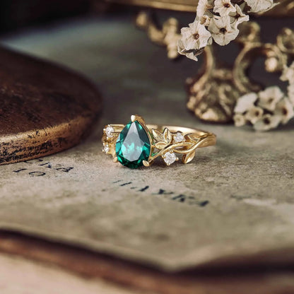 Jade Plant Inspired Engagement Ring (925 Silver) - GemsMagic