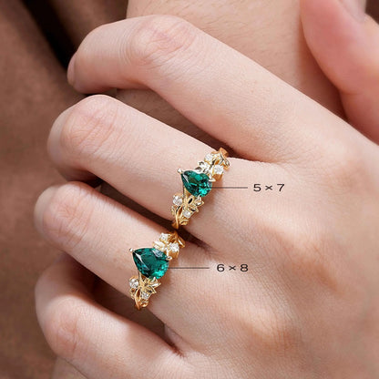 Jade Plant Inspired Engagement Ring (925 Silver) - GemsMagic