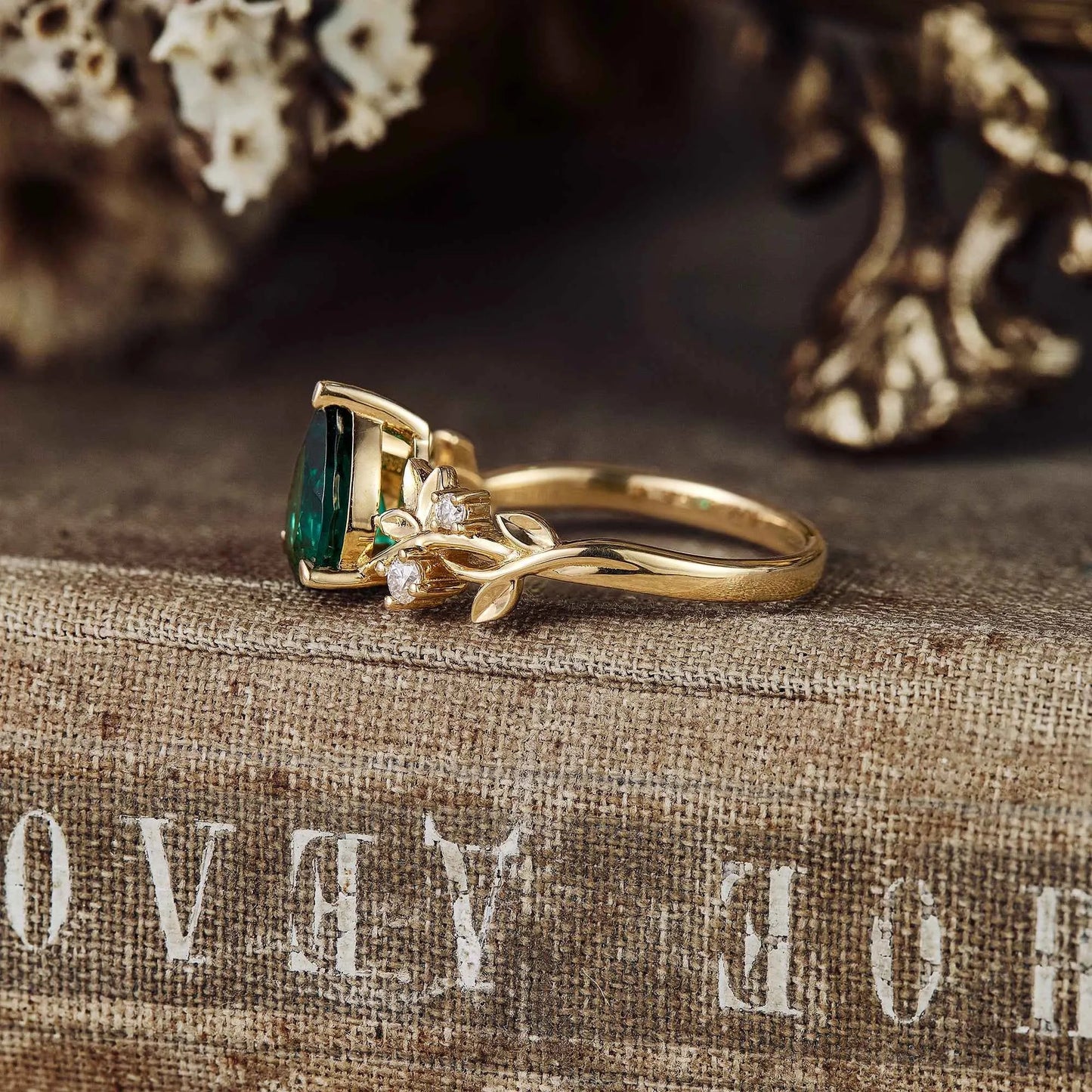 Jade Plant Inspired Engagement Ring (925 Silver) - GemsMagic