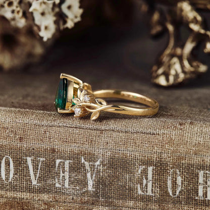 Jade Plant Inspired Engagement Ring (925 Silver) - GemsMagic