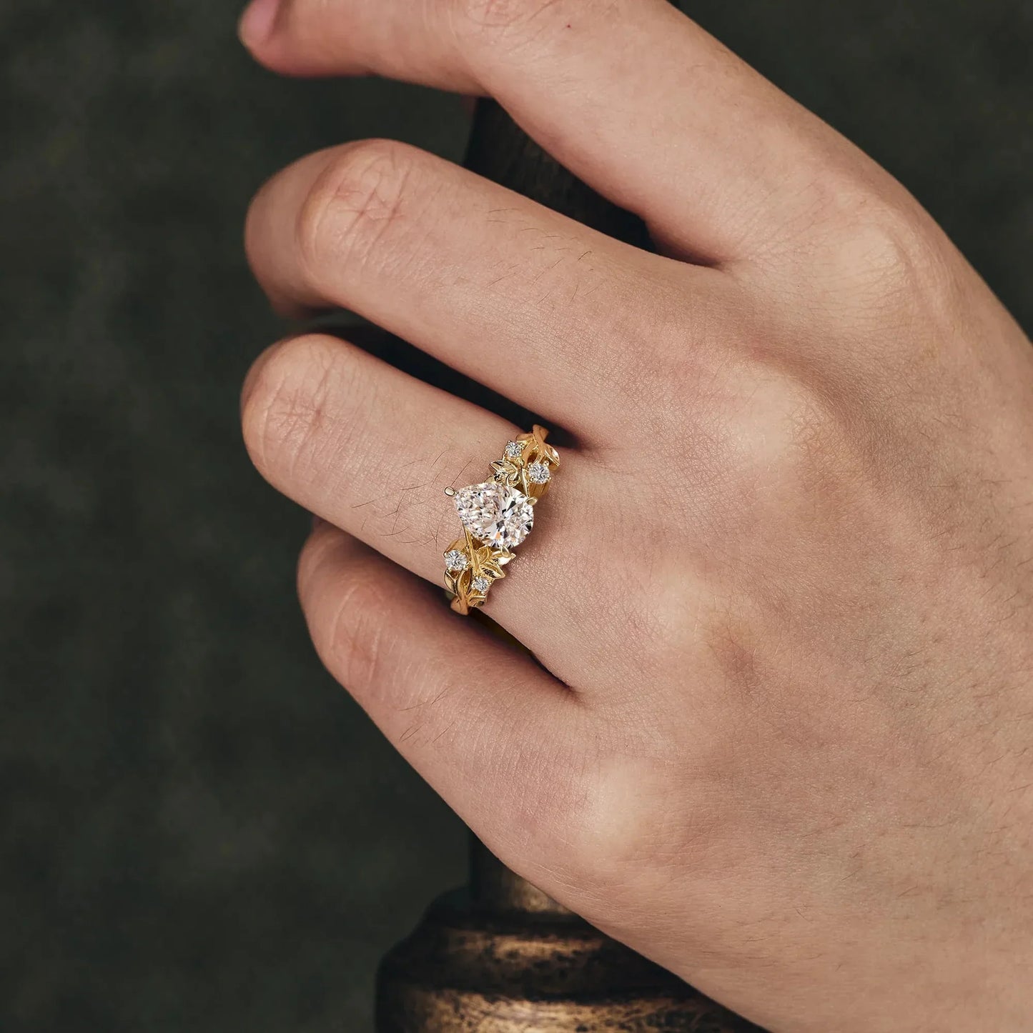 Jade Plant Inspired Lab Grown Diamond Engagement Ring -Eliana - GemsMagic