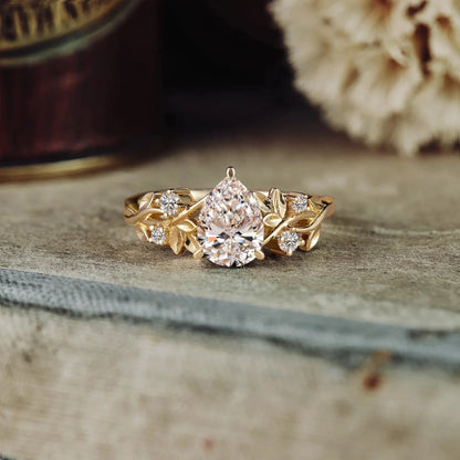 Jade Plant Inspired Lab Grown Diamond Engagement Ring -Eliana - GemsMagic