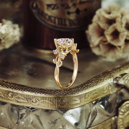 Jade Plant Inspired Lab Grown Diamond Engagement Ring -Eliana - GemsMagic