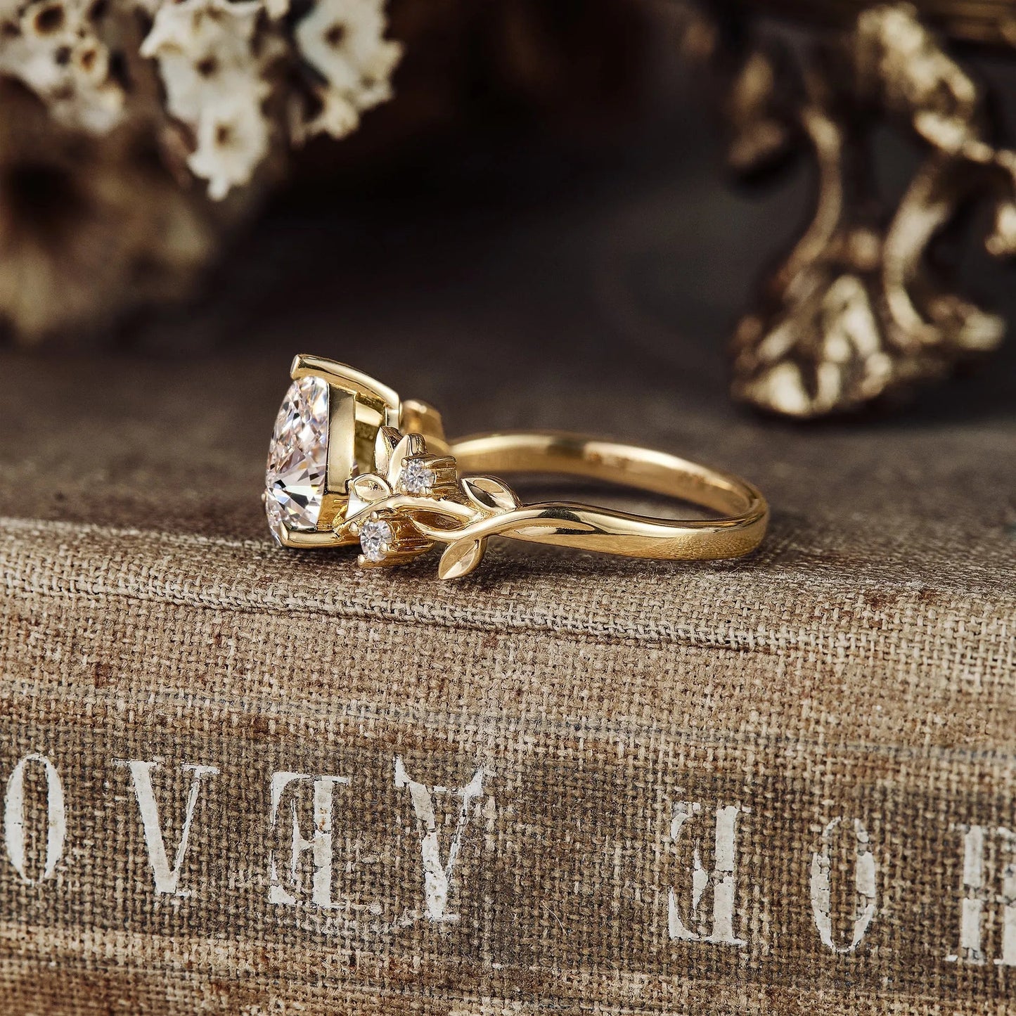 Jade Plant Inspired Lab Grown Diamond Engagement Ring -Eliana - GemsMagic