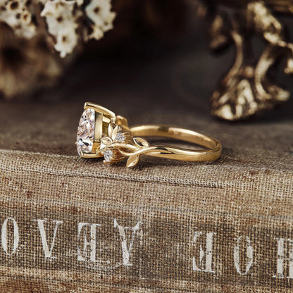 Jade Plant Inspired Lab Grown Diamond Engagement Ring -Eliana - GemsMagic