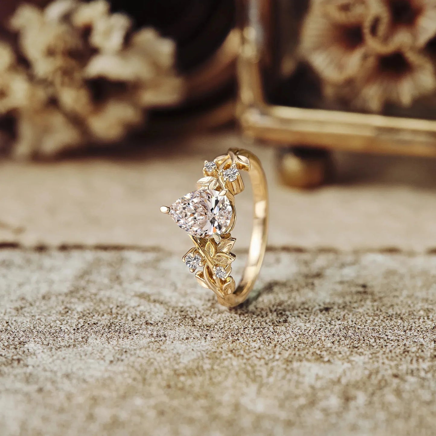 Jade Plant Inspired Lab Grown Diamond Engagement Ring -Eliana - GemsMagic