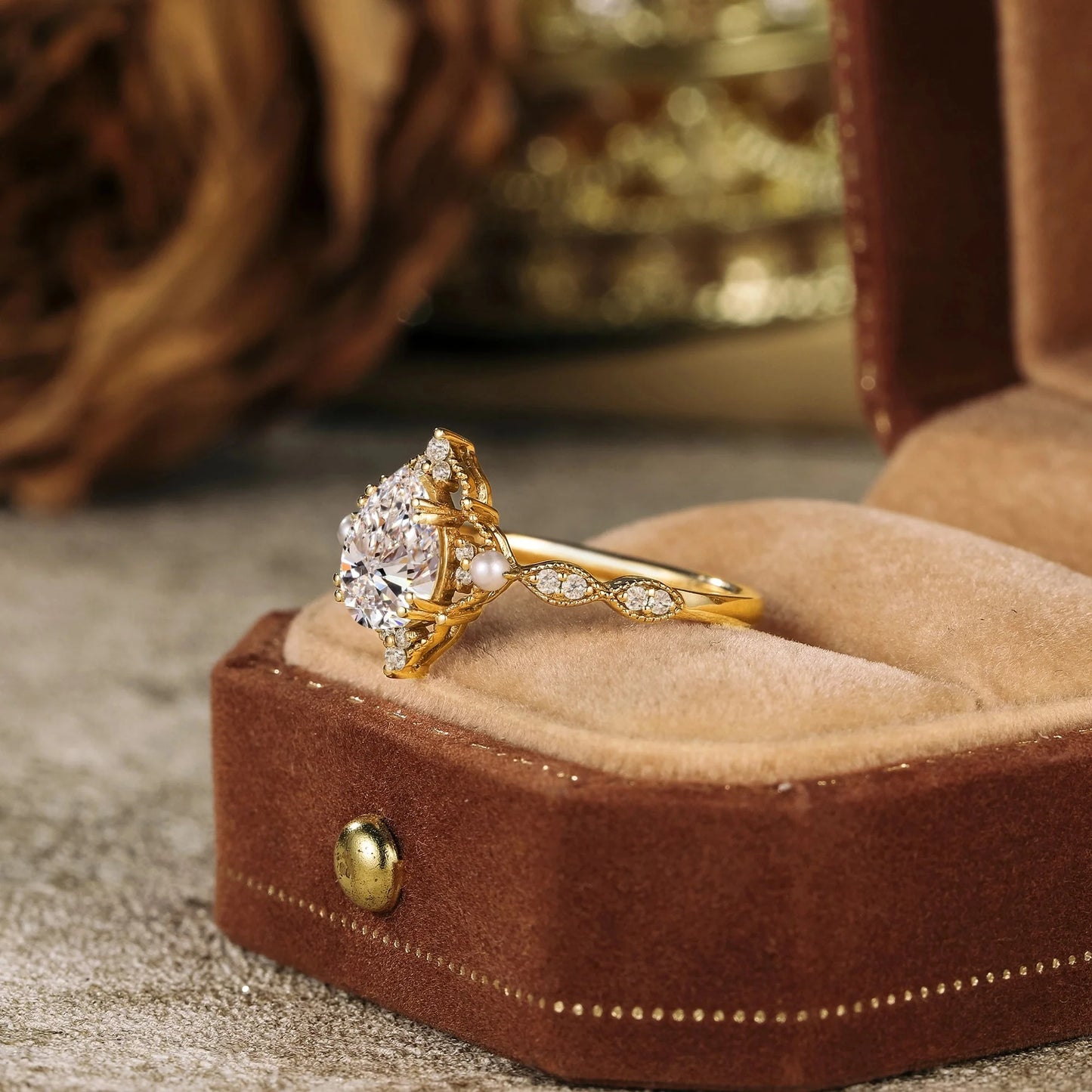 Lab Grown Diamond Ring with Pearl Accents - Eulalie