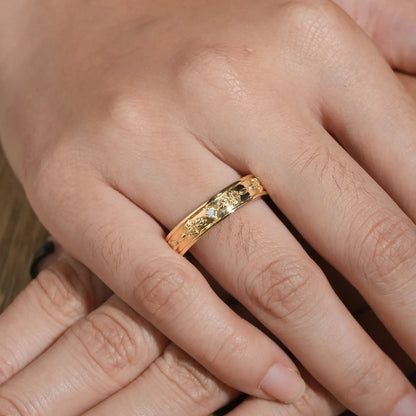Leaf Inspired Men's Ring with Moissanite - Leif