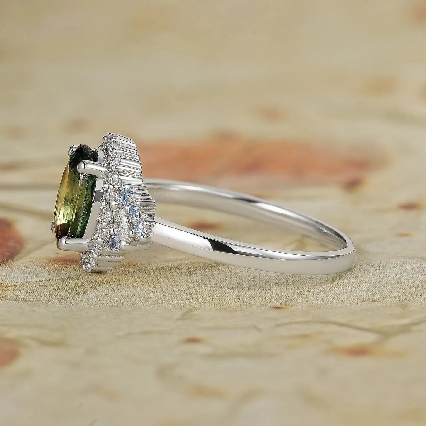 Luxe Mystique Teal Sapphire Rings-Thalassa - GemsMagic