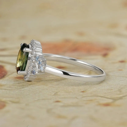 Luxe Mystique Teal Sapphire Rings-Thalassa - GemsMagic