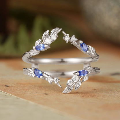 Marquise Sapphire & Moissanite Enhancer Ring-Thisbe