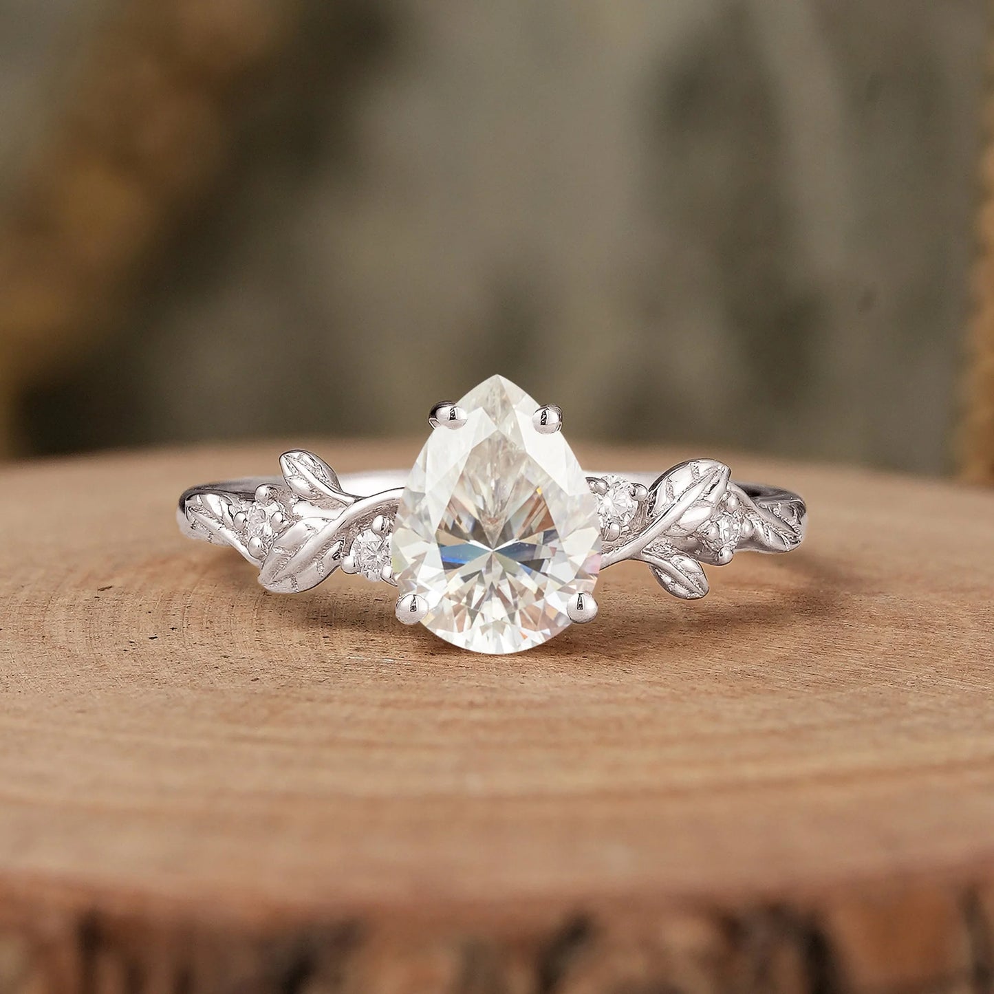 Pear Gold Moissanite Vintage Engagement Ring-Sloane