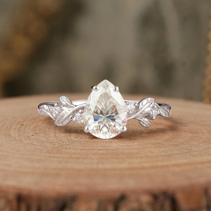 Pear Gold Moissanite Vintage Engagement Ring-Sloane