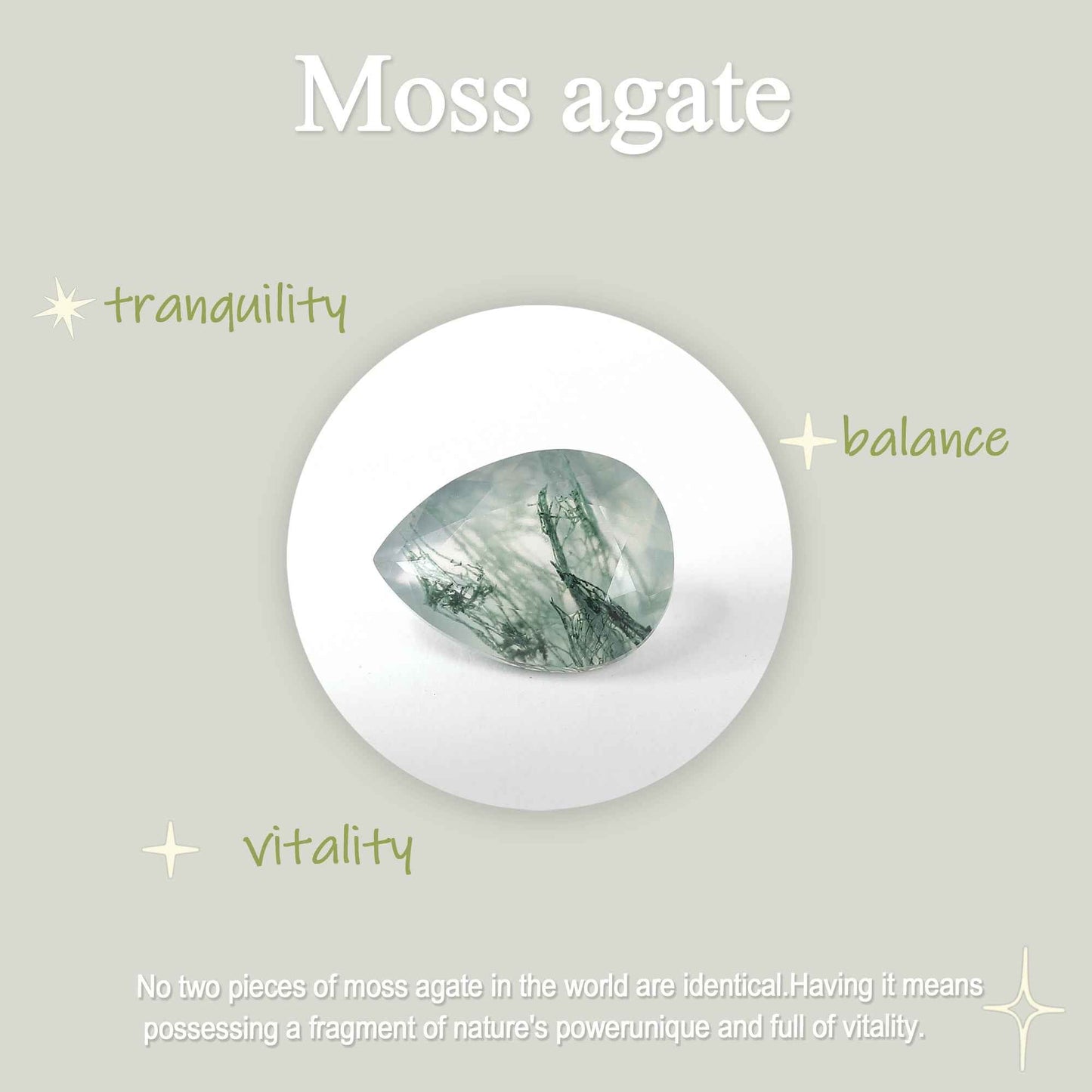 Nature Inspired Pear Cut Moss Agate Opal Petal Side Gemstone Ring