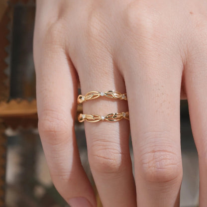 Nature Garden Inspired Moissanite Enhancer Ring-Beatrix