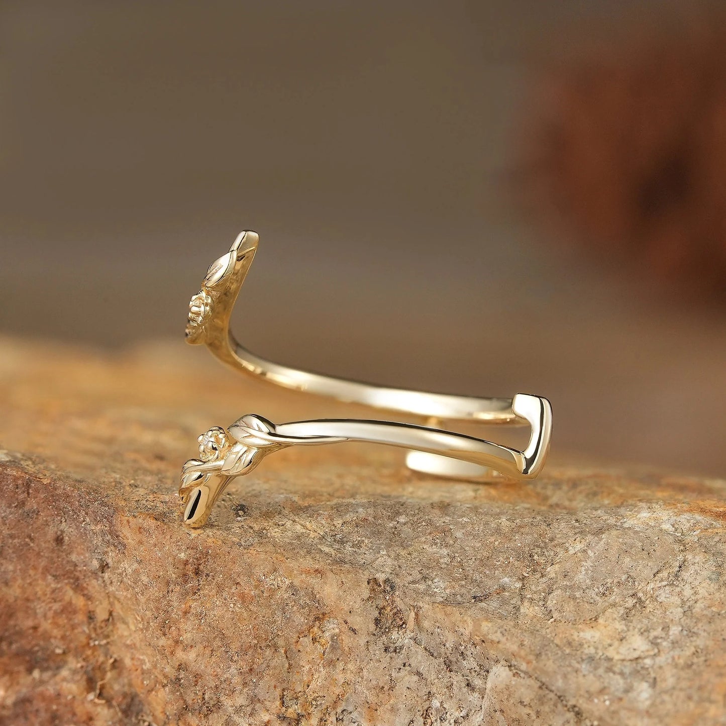 Nature Inspired Vine Floral Moissanite Enhancer Wedding Band-Chloe