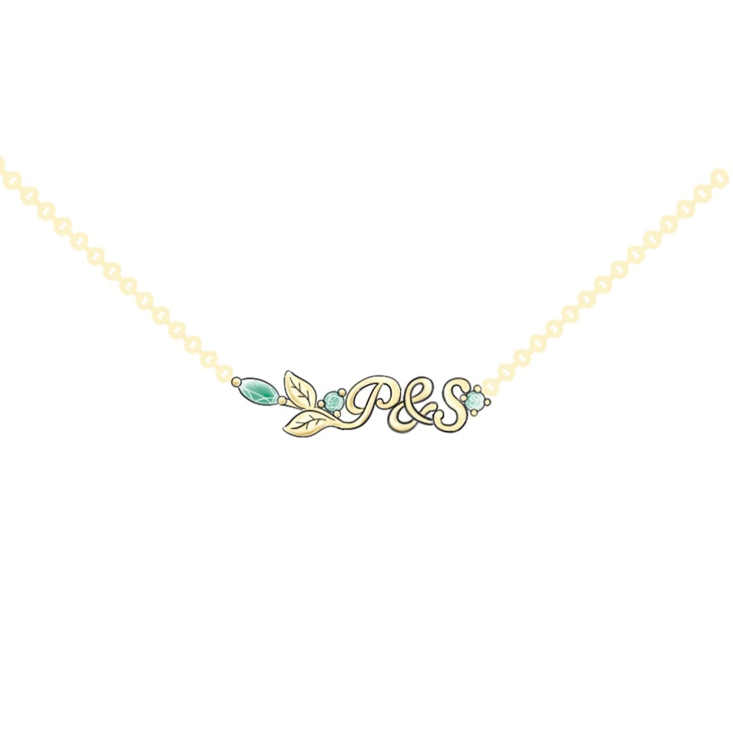 Nature’s Embrace: Custom Initial Necklace