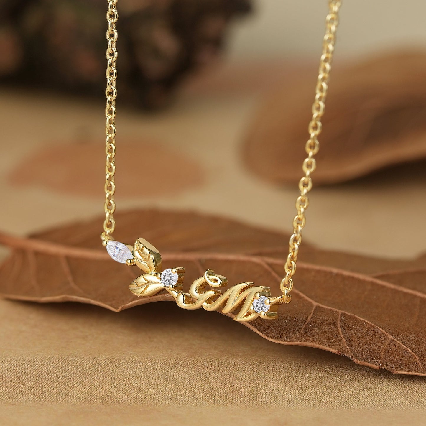 Nature’s Embrace: Custom Initial Necklace