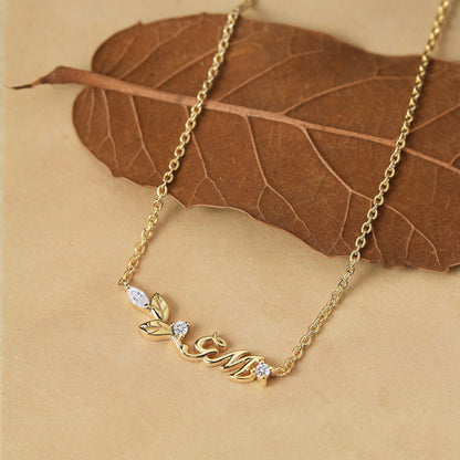 Nature’s Embrace: Custom Initial Necklace
