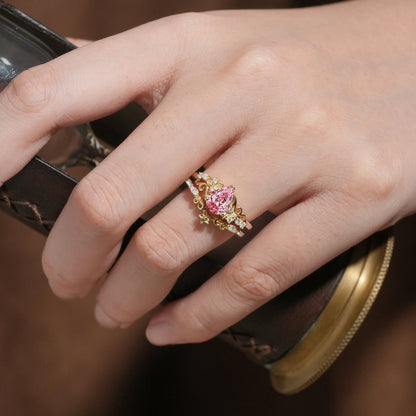 Padparadscha Sapphire Engagement Ring Set-Hollis