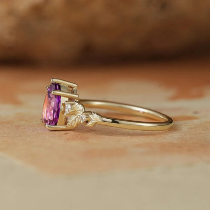 Pear Shaped Purple Sapphire Engagement Ring-Daisy